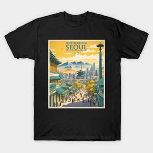 Seoul South Korea Travel Tourism Retro Vintage T-Shirt